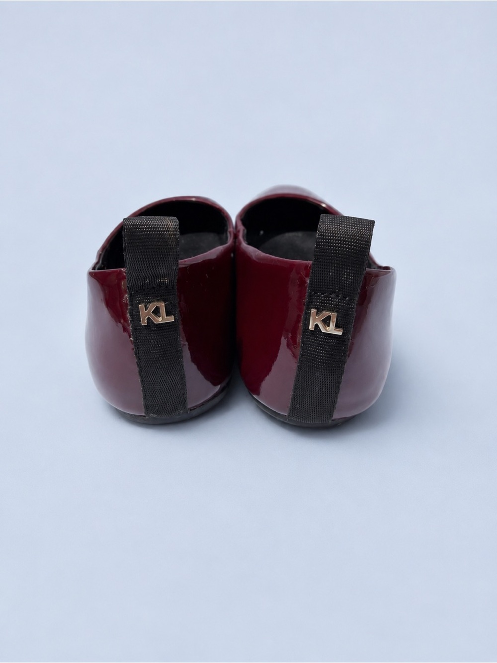 Karl Lagerfeld Paris Vada Flats Burgundy Patent Leather Pointed Toe Size 7 - Picture 6 of 11
